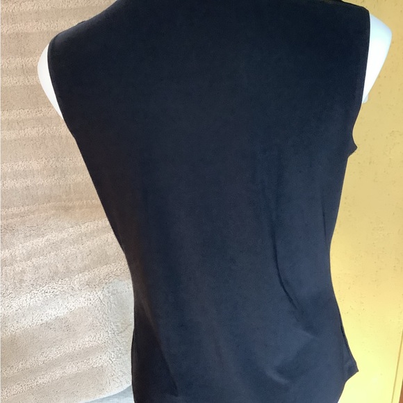 NWOT BLACK DRAPED SLEEVELESS TOP - Picture 2 of 4